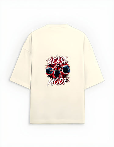 Beast Mode Gym Graphic Oversized T-Shirt for Men