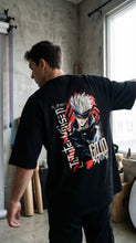 Limitless Power – Gojo Satoru Anime Oversized Black T-Shirt