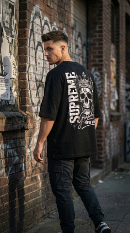 Classic Skull Graphic T-Shirt for Men | Streetwear Cotton Oversized Tee