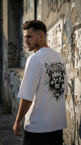 Fire Skull Printed T-Shirt for Men | Trendy Street Style Cotton Tee